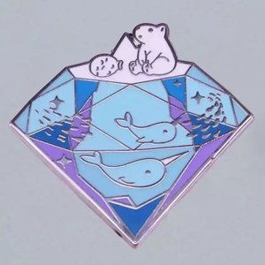 *50% OFF! Iceberg Polar Bear Narwhal pin glacier ice berg ocean save the bears